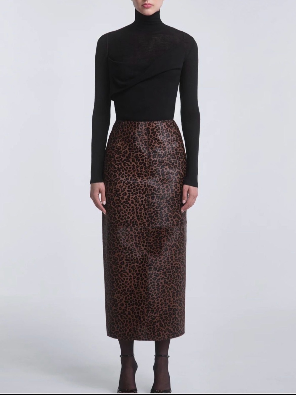 Nour Hammour Pony Hair Leopard Skirt